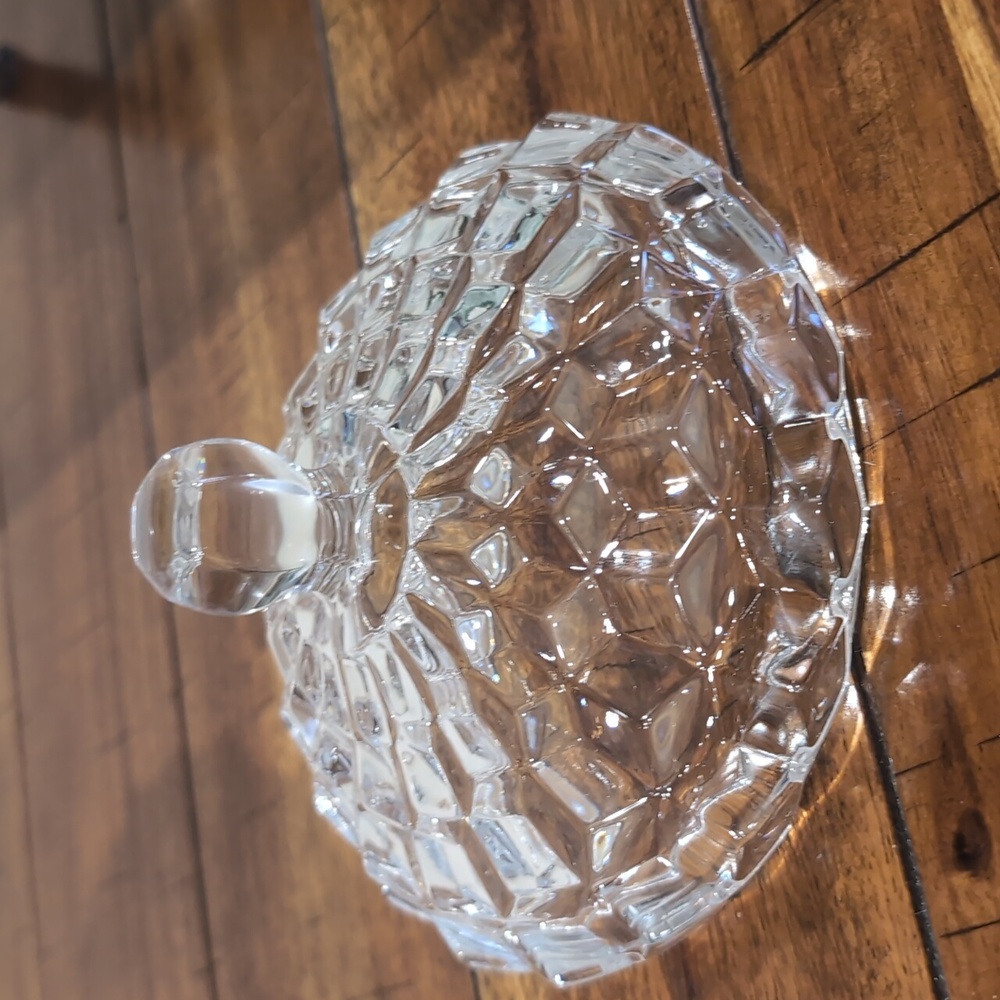Fostoria American Pattern Clear Crystal Glass Pedestal Candy Dish Compote 9" - Picture 3 of 5